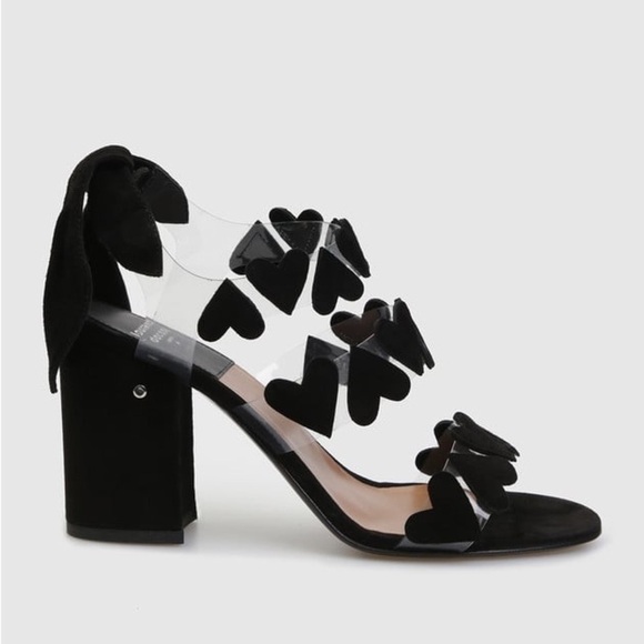 Laurence Dacade Tamara Heart Slingback Sandals Black Suede PVC Valentines 35.5 - Picture 13 of 15